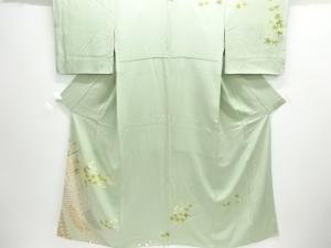 作家物　手描き友禅　几帳に枝花模様訪問着